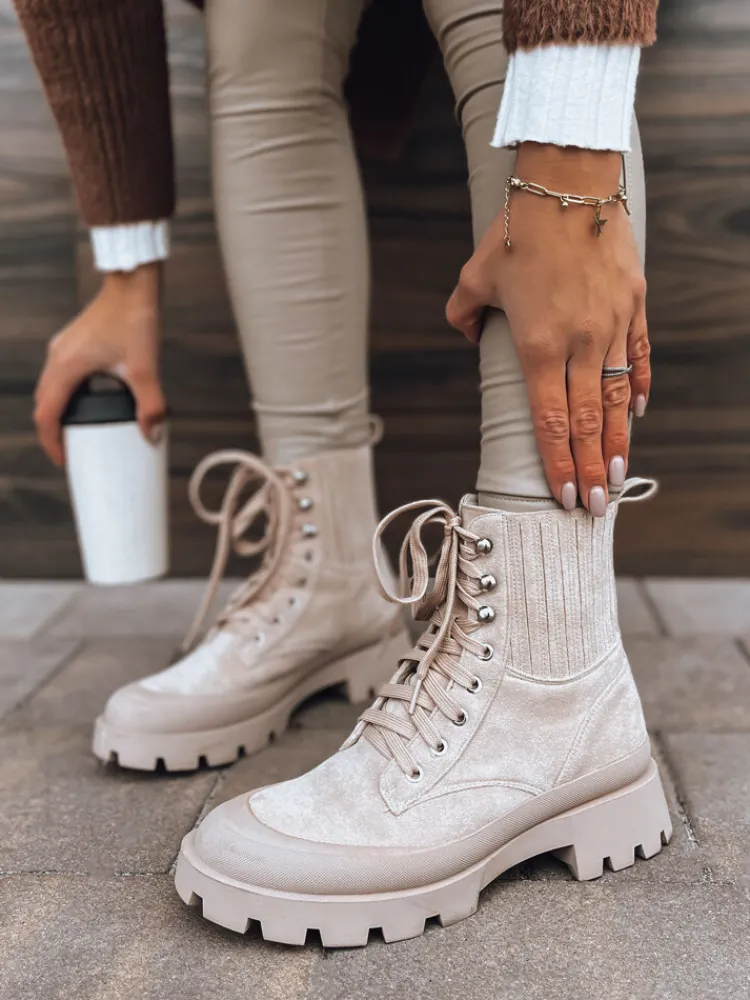 Botki>Dstreet Botki damskie LOVED beżowe ZY0404