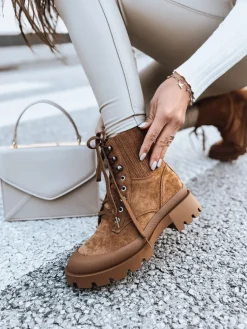 Botki>Dstreet Botki damskie LOVED kamelowe ZY0406