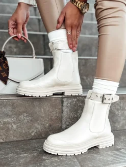 Botki>Dstreet Botki damskie LUXIBOOTS na platformie beżowe ZY0487