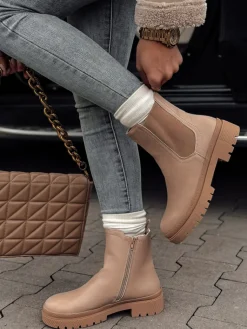 Botki>Dstreet Botki damskie MONDERICO kremowe ZY0540