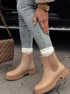 Botki>Dstreet Botki damskie MONDERICO kremowe ZY0540