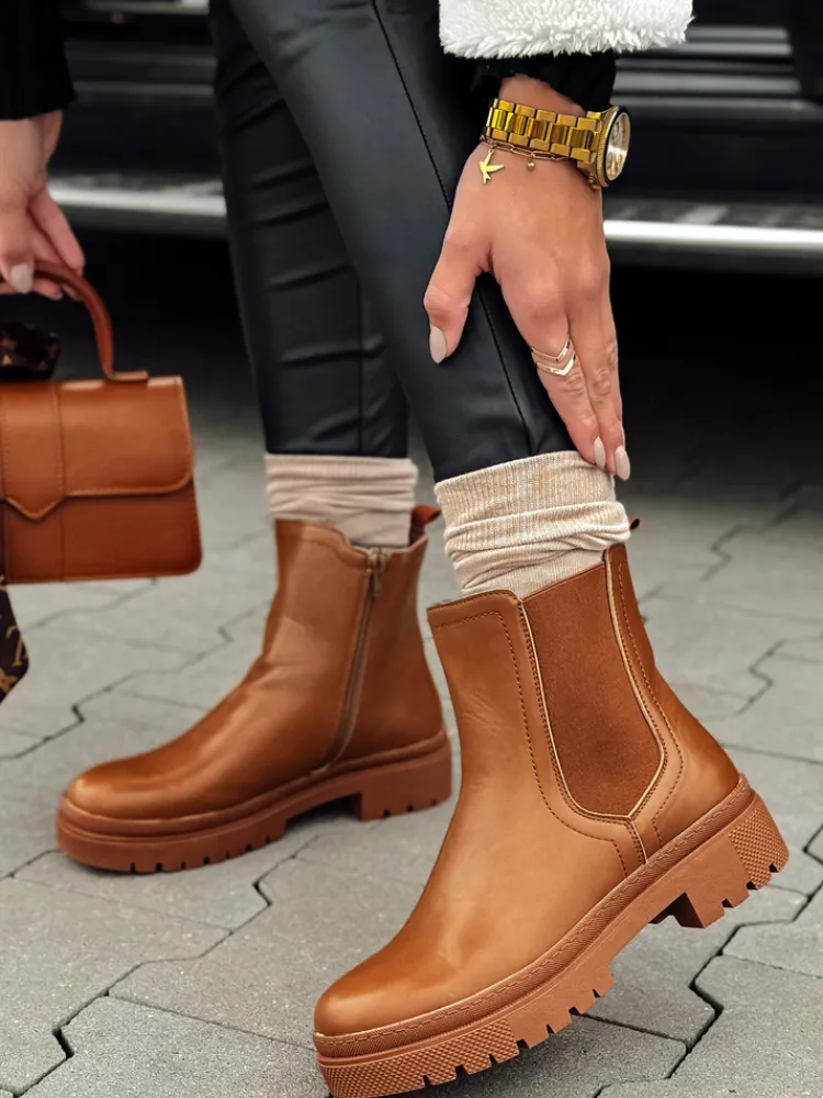 Botki>Dstreet Botki damskie MONDERICO kamelowe ZY0512