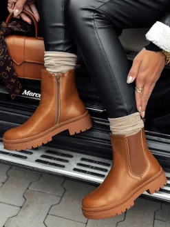 Botki>Dstreet Botki damskie MONDERICO kamelowe ZY0512