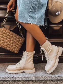 Botki>Dstreet Botki damskie MOONSTONE beżowe ZY0367
