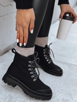 Botki>Dstreet Botki damskie MOSS czarne ZY0445