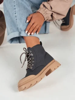 Botki>Dstreet Botki damskie MOSS niebieskie ZY0484