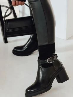 Botki>Dstreet Botki damskie NOIRSTEP na obcasie czarne ZY0523