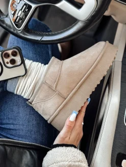 Botki>Dstreet Botki damskie SNOWTRED beżowe ZY0560