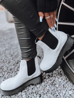 Botki>Dstreet Botki damskie STEPBACK z wysoką podeszwą białe ZY0495