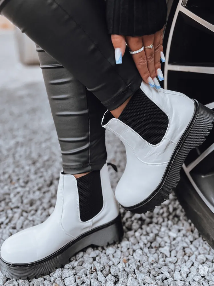 Botki>Dstreet Botki damskie STEPBACK z wysoką podeszwą białe ZY0495