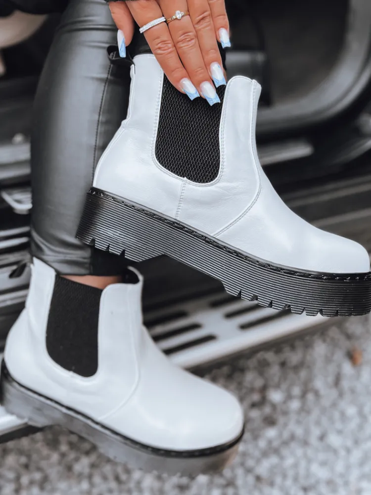 Botki>Dstreet Botki damskie STEPBACK z wysoką podeszwą białe ZY0495