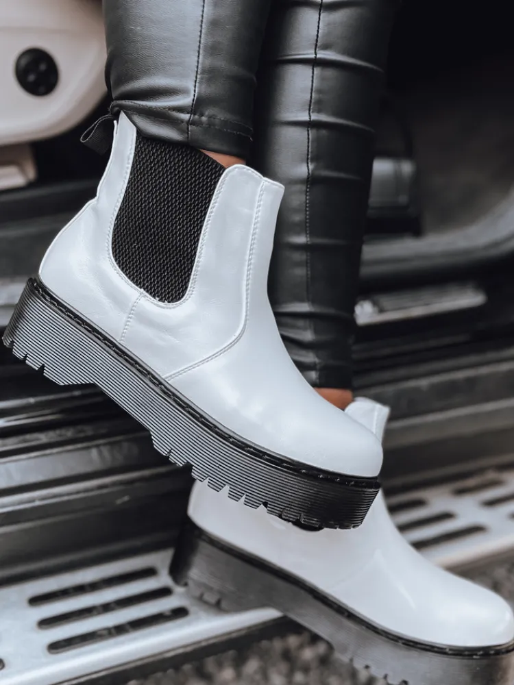 Botki>Dstreet Botki damskie STEPBACK z wysoką podeszwą białe ZY0495