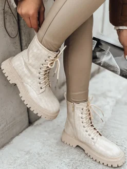 Botki>Dstreet Botki damskie TENTIS beżowe ZY0439