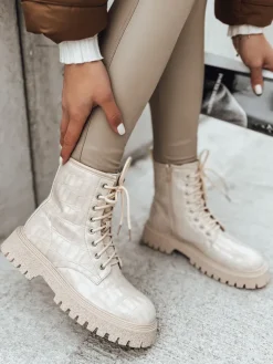 Botki>Dstreet Botki damskie TENTIS beżowe ZY0439