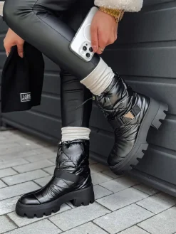 Botki>Dstreet Botki damskie WINTERLINE a'la śniegowce czarne ZY0536