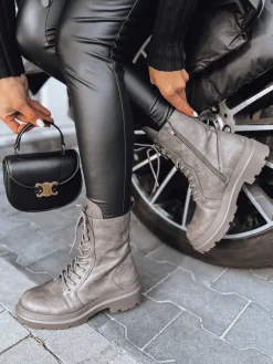 Botki>Dstreet Botki damskie ZILLA szare ZY0444