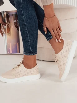 Trampki>Dstreet Buty damskie JUNCO beżowe ZY0467