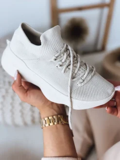 Buty Skarpetkowe|Buty Sportowe>Dstreet Buty damskie KRISTA beżowe ZY0309