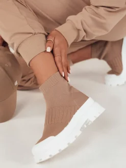 Buty Skarpetkowe>Dstreet Buty damskie skarpetkowe ORCE beżowe ZY0471