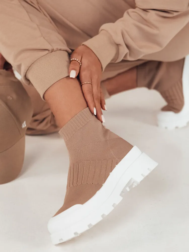 Buty Skarpetkowe>Dstreet Buty damskie skarpetkowe ORCE beżowe ZY0471