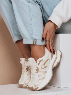 Buty Sportowe|Sneakersy>Dstreet Buty sportowe damskie na platformie AIRBOOS beżowe ZY0625