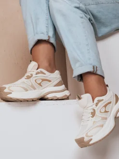 Buty Sportowe|Sneakersy>Dstreet Buty sportowe damskie na platformie AIRBOOS beżowe ZY0625