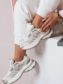 Buty Sportowe|Sneakersy>Dstreet Buty sportowe damskie na platformie AIRBOOS szare ZY0599