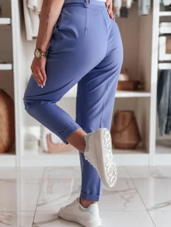 Spodnie Damskie>Dstreet Casualowe spodnie damskie plisowane z paskiem PLISSO błękitne UY2517