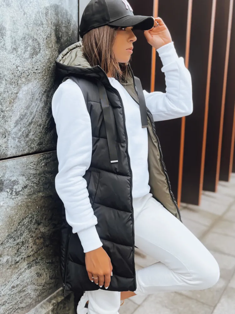 Kamizelki Damskie>Dstreet Czarna dwustronna kamizelka damska ONADE TY3727