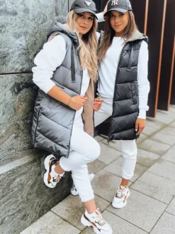 Kamizelki Damskie>Dstreet Czarna dwustronna kamizelka damska ONADE TY3727