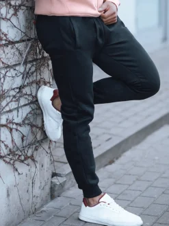 Spodnie Męskie>Dstreet Czarne męskie spodnie dresowe czarne UX2395z