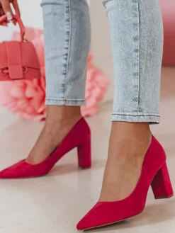 Szpilki>Dstreet Czółenka damskie na słupku STELMI fuksja ZY0720