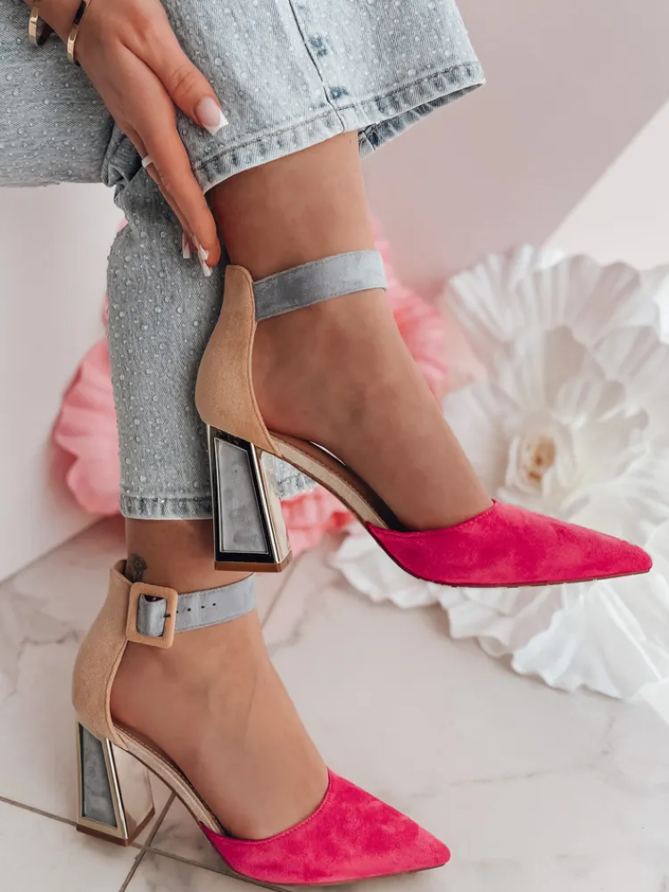 Szpilki>Dstreet Czółenka damskie na wysoki słupku ELEHILL fuksja ZY0843