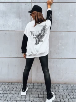 Kurtki Damskie>Dstreet Damska kurtka bomber OLDSCHOOL CHICAGO jasnobeżowa BY1210