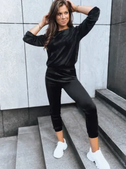 Komplety Damskie>Dstreet Damski dres welurowy VELVET HARMONY czarny AY0879