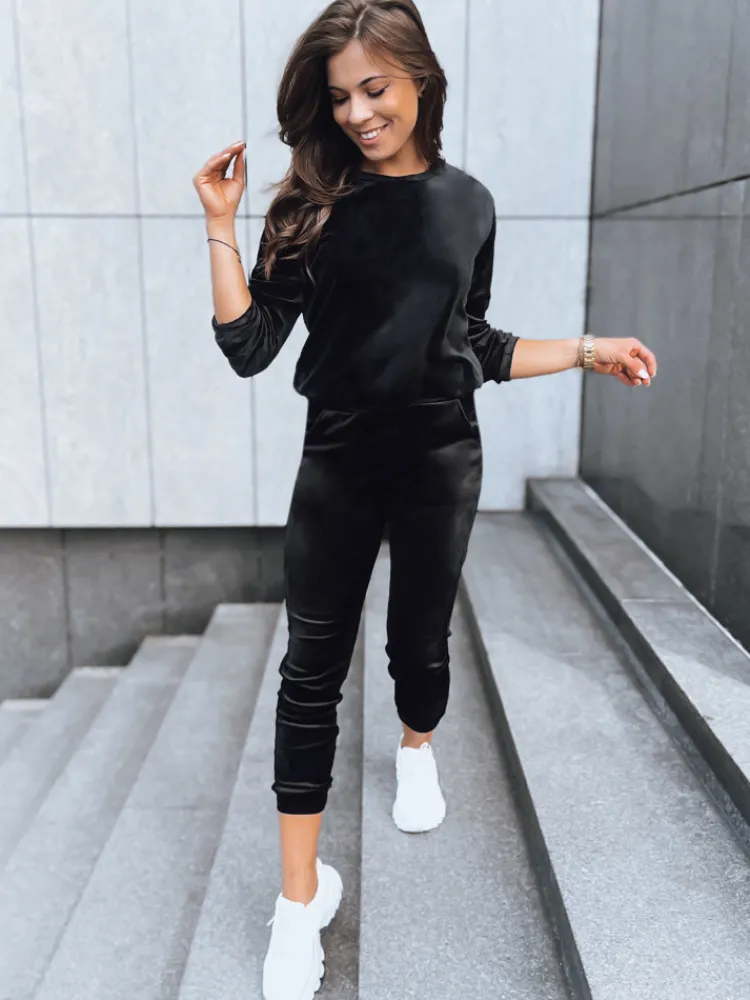 Komplety Damskie>Dstreet Damski dres welurowy VELVET HARMONY czarny AY0879