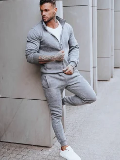 Komplety Dresowe Męskie>Dstreet Dres męski antracytowy AX0734