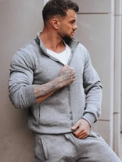 Komplety Dresowe Męskie>Dstreet Dres męski antracytowy AX0734