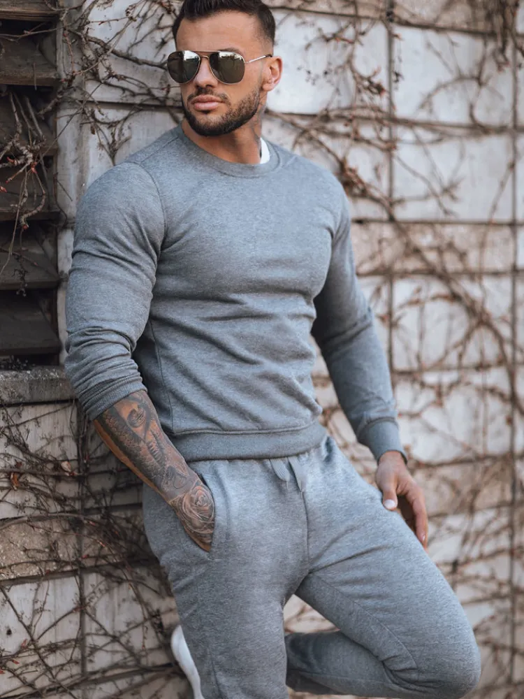 Komplety Dresowe Męskie>Dstreet Dres męski antracytowy AX0731