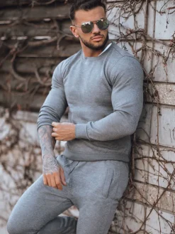 Komplety Dresowe Męskie>Dstreet Dres męski antracytowy AX0731