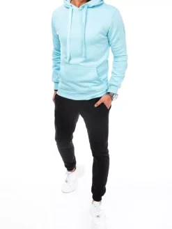 Komplety Dresowe Męskie>Dstreet Dres męski błękitno-czarny AX0650