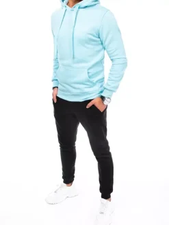 Komplety Dresowe Męskie>Dstreet Dres męski błękitno-czarny AX0650