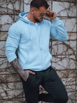 Komplety Dresowe Męskie>Dstreet Dres męski błękitno-czarny AX0741