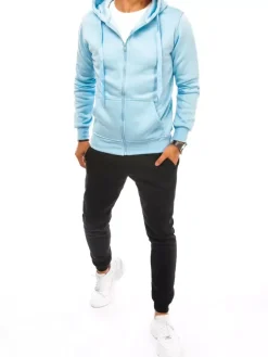 Komplety Dresowe Męskie>Dstreet Dres męski błękitno-czarny AX0635