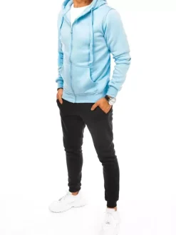 Komplety Dresowe Męskie>Dstreet Dres męski błękitno-czarny AX0635