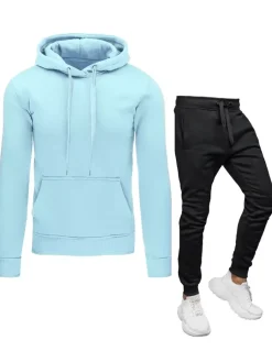 Komplety Dresowe Męskie>Dstreet Dres męski błękitno-czarny AX0650z