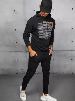 Komplety Dresowe Męskie>Dstreet Dres męski czarny AX0689