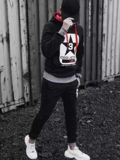 Komplety Dresowe Męskie>Dstreet Dres męski czarny AX0657