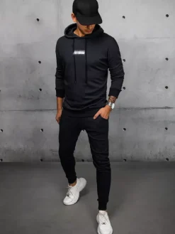 Komplety Dresowe Męskie>Dstreet Dres męski czarny AX0685