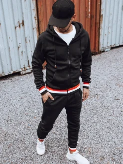 Komplety Dresowe Męskie>Dstreet Dres męski czarny AX0763